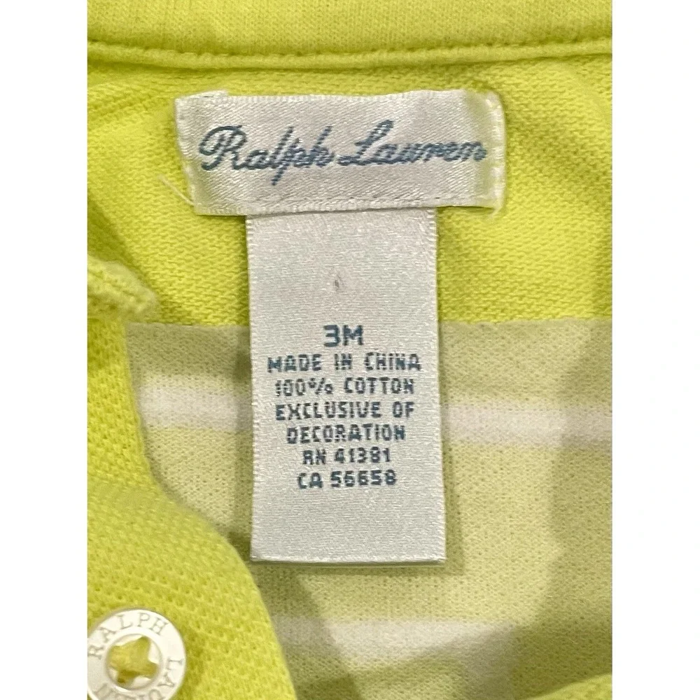Ralph Lauren 3M Shorts Shortalls Romper Blue Yellow Royal Boys Size 3 Months
